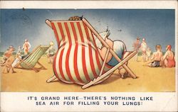 It's Grand Here - There's Nothing Like Sea Air Filling Your Lungs Postcard