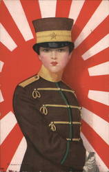 Japanese Woman as Soldier Postcard Postcard Postcard