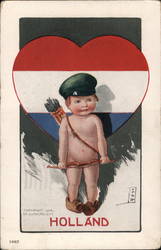 Holland Baby with Bow and Arrow Postcard