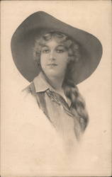 Portrait of Cowgirl Cowboy Western Postcard Postcard Postcard