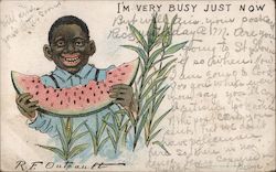 I'm Very Busy Just Now Black Americana R. F. Outcault Postcard Postcard Postcard