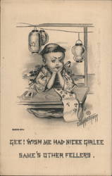 Chinese: Gee! Wish Me Had Nicee Girlee Same's Other Fellers. Postcard