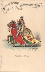 Belgian Knight on a Horse Adolphe de Aleves Postcard