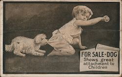 For Sale - Dog. Shows Great Attachment to Children. Postcard Postcard Postcard