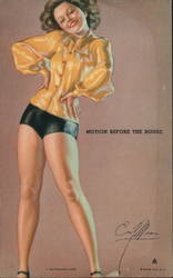 Pinup Girl In Button down Shirt and Underwear Swimsuits & Pinup Earl Moran Arcade Card Arcade Card Arcade Card