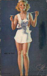 Woman Dressed in Nurses Apron and Hat Pinup Swimsuits & Pinup Earl Moran Arcade Card Arcade Card Arcade Card