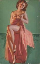 Woman in Heels With Sheet Around Her Pinup Swimsuits & Pinup Earl Moran Arcade Card Arcade Card Arcade Card