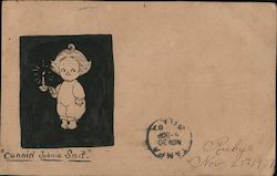 "cunin' Johnie Smif" Hand Drawn Bettie Rumley Postcard Postcard Postcard