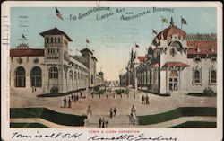 The sunken gardens, Liberal Art and Agricultural Buidlings Postcard