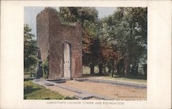 Jamestown Church Tower and Foundation Postcard