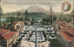 Mt. Ranier and Court of Honor As Seen from the US Government Building Postcard