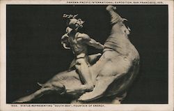 Statue representing South Sea Fountain of Energy 1915 Panama-Pacific International Exposition (PPIE) Postcard Postcard Postcard