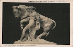 Statue Surmounting Court of Four Seasons Postcard