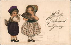 Children and Cats Postcard