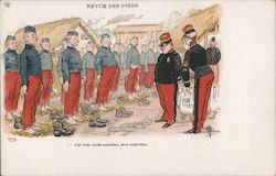 La Revue des Pieds: Album Militaire by Albert Guillaume Comic, Funny Postcard Postcard Postcard