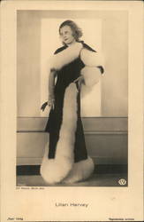 Lilian Harvey: Portrait in Fur Dress - Ross Verlag Postcard Actresses Elli Marcus Postcard Postcard Postcard