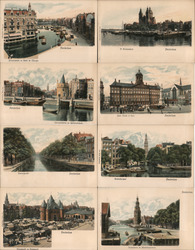 Set of 8: Amsterdam Views Netherlands Postcard Postcard Postcard