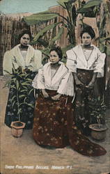 Three Philippine Belles Manila, Philippines Southeast Asia Postcard Postcard Postcard