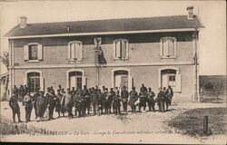 TROMPELOUP - La Gare - Groupe de Convalescents militaires sortant du Lazaret Postcard