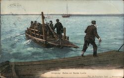 Balsa en Santa Lucia (Raft) Uruguay Postcard Postcard Postcard