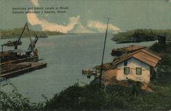 "American" and "French" canals Postcard