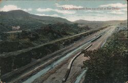 View looking north from top of hill at Bas Obispo Postcard