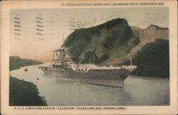 U. S. S. Aeroplane Carrier "Lexington" in Gaillard Cut, Panama Canal Postcard Postcard Postcard