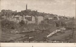 Calton Hill, Prison, Railway, Royal High School Postcard