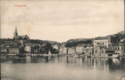 View of the Waterfront Grimstad, Norway Postcard Postcard Postcard