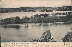 Parti fra Nidelven pr. Arendal Postcard