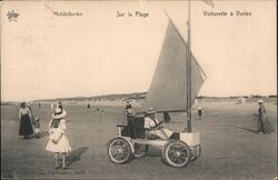 Sur la Plage - Voiturettes a Voiles Middelkerke, Belgium Postcard Postcard Postcard