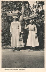 Native Fruit Sellers, Barbados Caribbean Islands Postcard Postcard Postcard