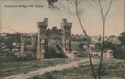 Suspension Bridge, Nth. Sydney Postcard