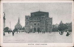 Stettin Stadt Theater Poland Eastern Europe Postcard Postcard Postcard