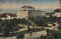 Madeira - Theatro e Jardim Publico Postcard