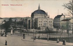 Kristiania. Nationaltheatret. Postcard