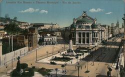 Avenida Rio Branco e Teatro Municipal Postcard