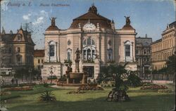 Neues Stadttheater Aussig, Austria Postcard Postcard Postcard