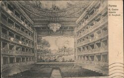 R. Teatro - Sipario (E. Borghesi) Postcard