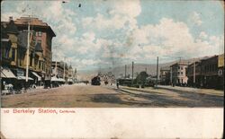 Business District, Berkeley Station Postcard