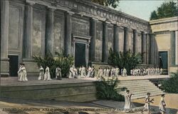 Student lesbians scene "Ajax of Sophocles" Greek Theater, University of California Postcard