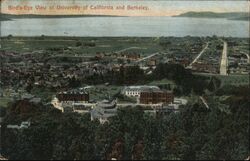 Bird's-Eye View of University of California and Berkeley Postcard