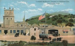 Laemmle Boulevard Entrance to Universal City Postcard