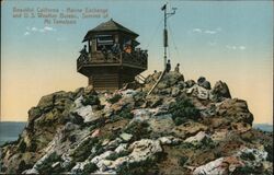 Beautiful California - Marine Exchange and US weather bureau, Summit of Mt Tamalpais Postcard