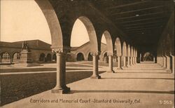 Corridors and Memorial Court - Stanford University Postcard