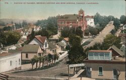 Portion of Vallejo, Showing Lincoln and High Schools Postcard