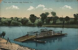 Ferry over Tuolumne near Modesto, California Postcard