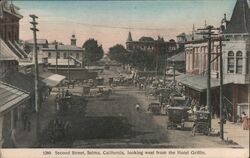 Second Street looking West from the Hotel Griffen Selma, CA Postcard Postcard Postcard