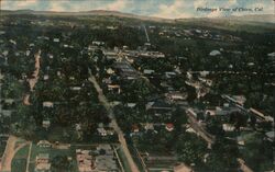 Birds eye view of Chico, California Postcard