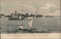 Boating on San Francisco Bay off the Alameda Shore Postcard